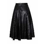 Černá midi sukně Estel - kožený look Černá midi sukně Estel - kožený look