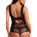 Krajkové plus size body Blair - černé Krajkové plus size body Blair - černé