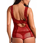 Krajkové plus size body Blair - červené Krajkové plus size body Blair - červené