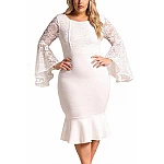 Bodycon plus size šaty Cameron - bílé Bodycon plus size šaty Cameron - bílé