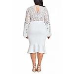 Bodycon plus size šaty Cameron - bílé Bodycon plus size šaty Cameron - bílé