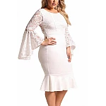 Bodycon plus size šaty Cameron - bílé Bodycon plus size šaty Cameron - bílé