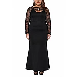 Dlouhé plus size šaty Nadia - černé Dlouhé plus size šaty Nadia - černé