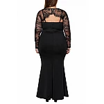 Dlouhé plus size šaty Nadia - černé Dlouhé plus size šaty Nadia - černé
