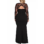 Dlouhé plus size šaty Nadia - černé Dlouhé plus size šaty Nadia - černé