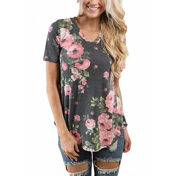 Dámské triko Floral - šedé Dámské triko Floral - šedé