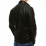 Pánská černá kožená bunda vtx2631