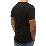 Pánské černé jednoduché tričko s potiskem vrx3509