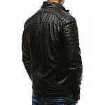 Černá stylová koženková bunda vtx1660