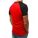 Pánské jednoduché červené tričko s potiskem vrx3517