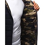Pánská prošívaná bunda s kapucí tmavomodrá vtx1778