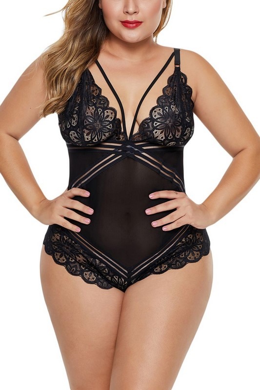 Dámské černé plus size body