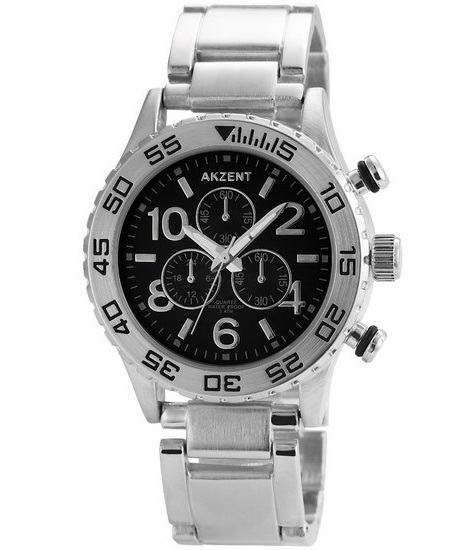 Unisex kovové hodinky Akzent stříbrné
