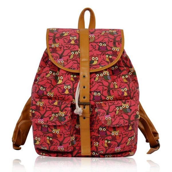 Trendy ruksak / batoh owl - růžový