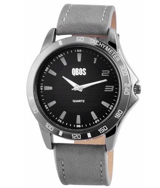 Pánské hodinky QBOS šedé