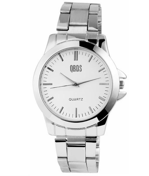 Pánské kovové hodinky QBOS stříbrné