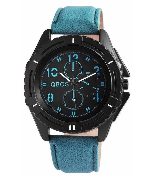 Pánské hodinky QBOS modré Big