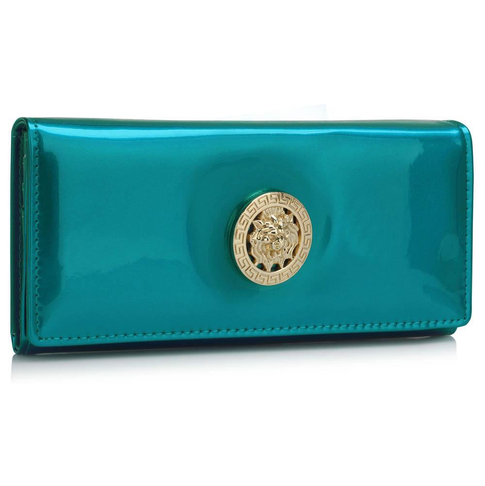 Dámská lakovaná peněženka modrozelená Small