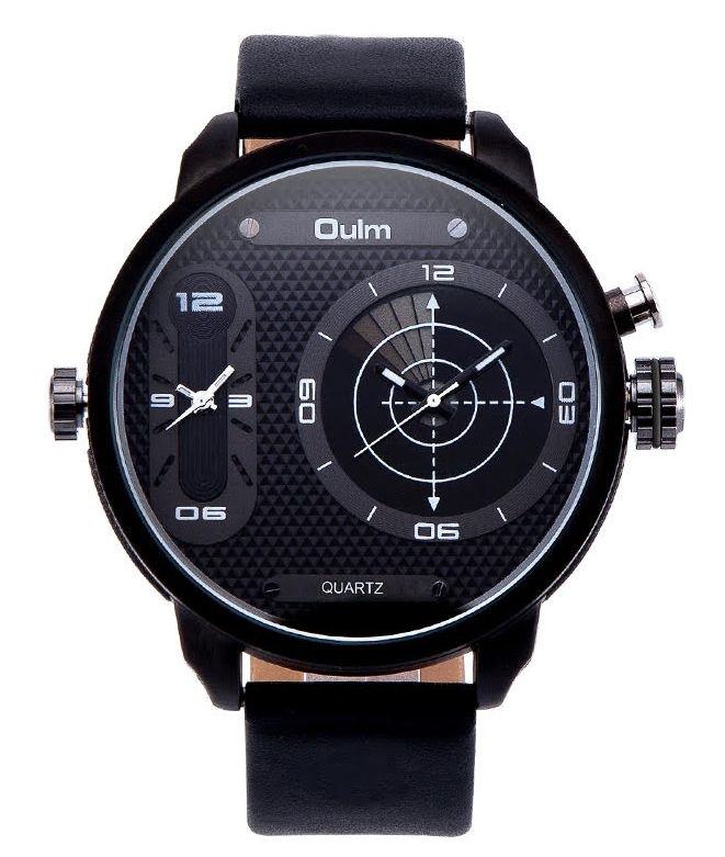Pánské hodinky Oulm Dual Linos - černé bílé