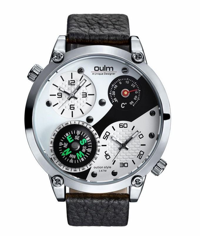 Pánské hodinky Oulm Dual Navigator New - stříbrné