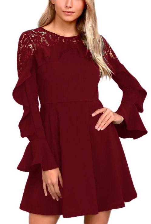 Vínové dámské šaty Ellen