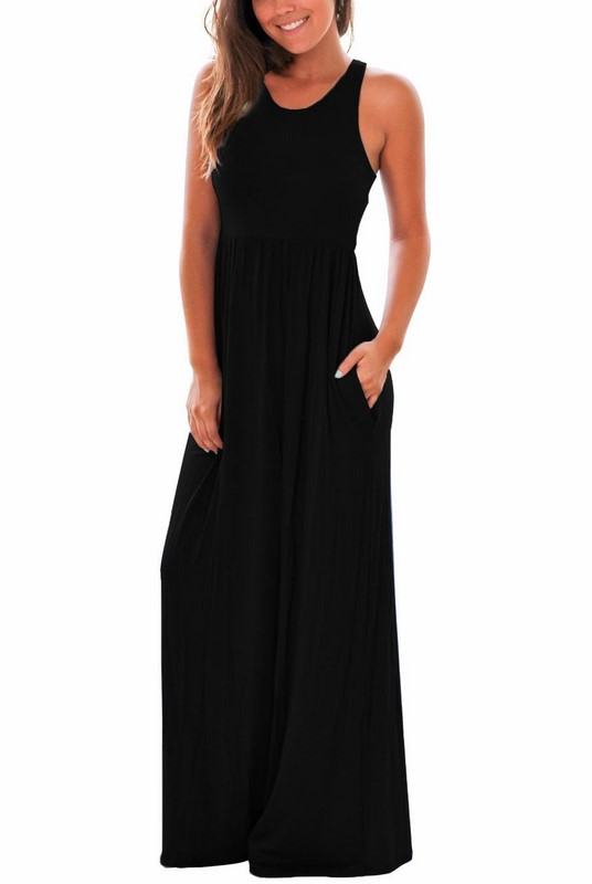 Dlouhé dámské šaty Tanya - černé
