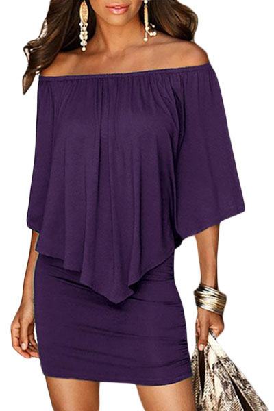 Vrstvené mini šaty Vivien - fialové