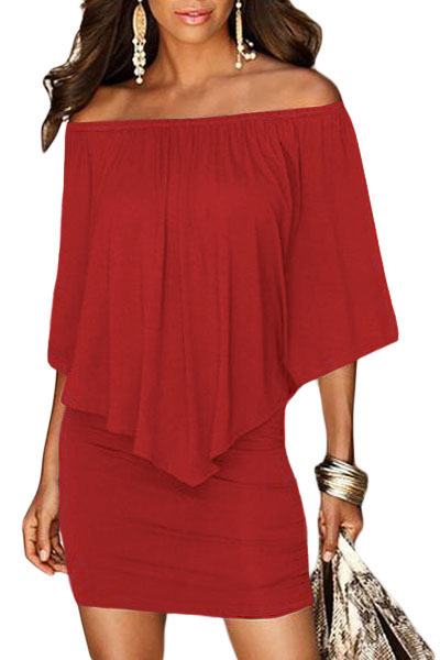 Vrstvené mini šaty Vivien - červené