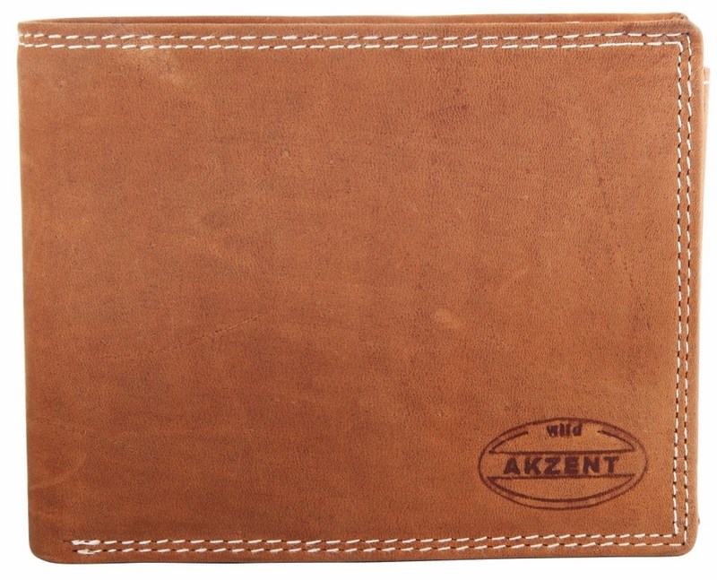 Pánská kožená peněženka AKZENT - světlehnědá