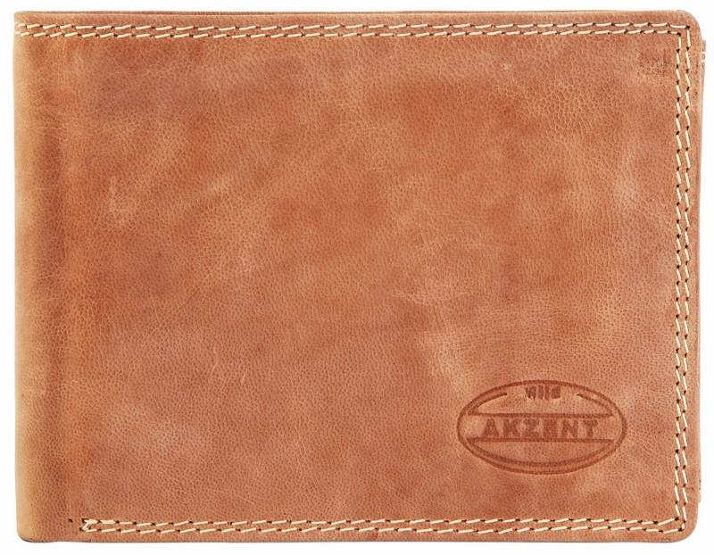 Pánská kožená peněženka AKZENT - hnědá