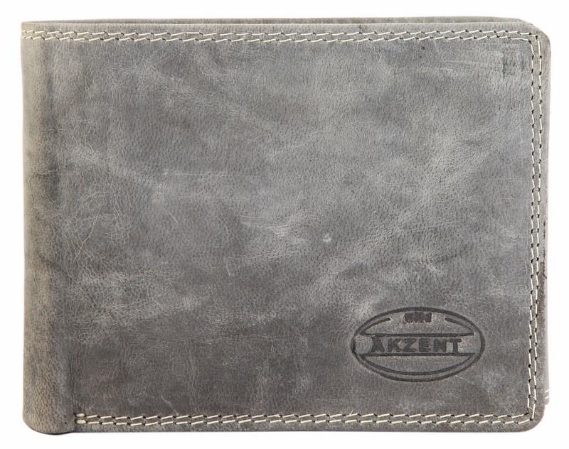 Pánská kožená peněženka AKZENT - šedá