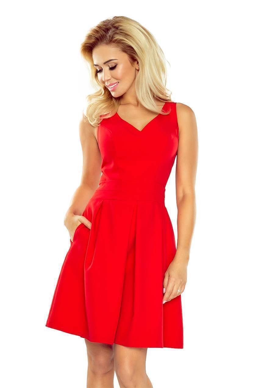 Šaty se skládanou sukní Rossella - červené v160-3