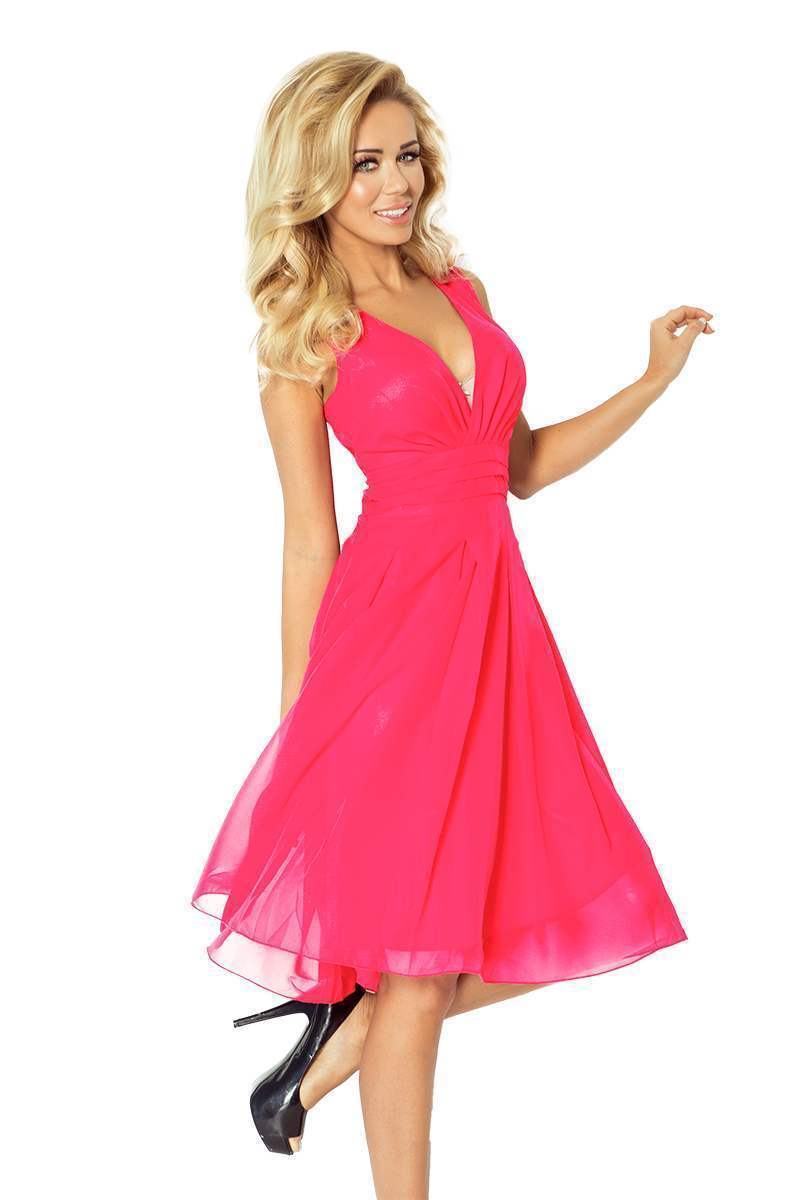 Šifónové dámské šaty Devin světle růžové 35-10