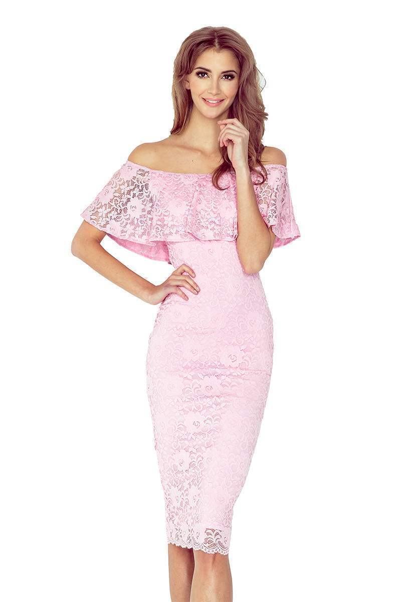 Dámské krajkové šaty Tracy růžové MM 013-2