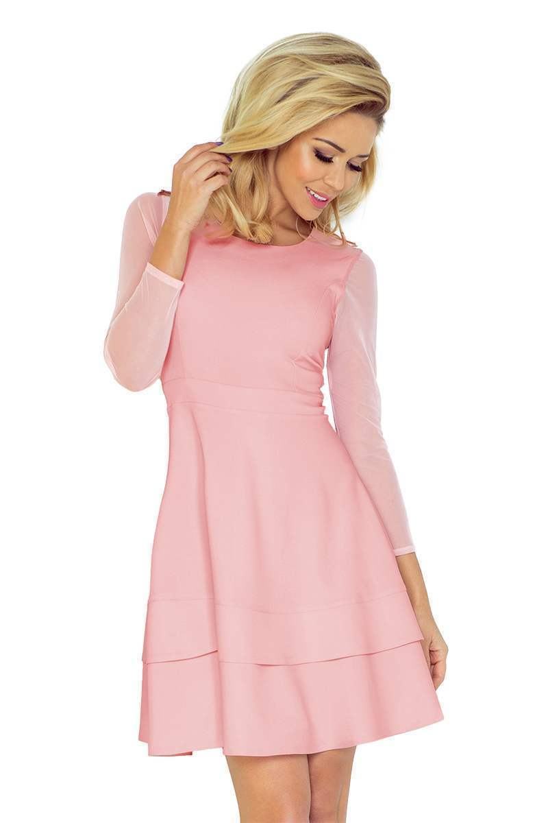 Šaty s vrstvenou sukní Beatrice - růžové 141-7