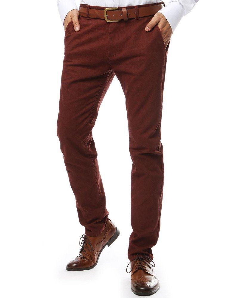 Pánské elegantní červené chino kalhoty ux2140