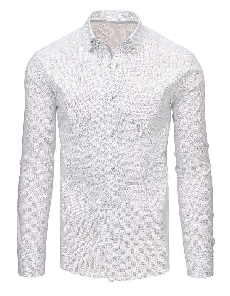 Pánská košile s netradičním vzorem bílá dx1498