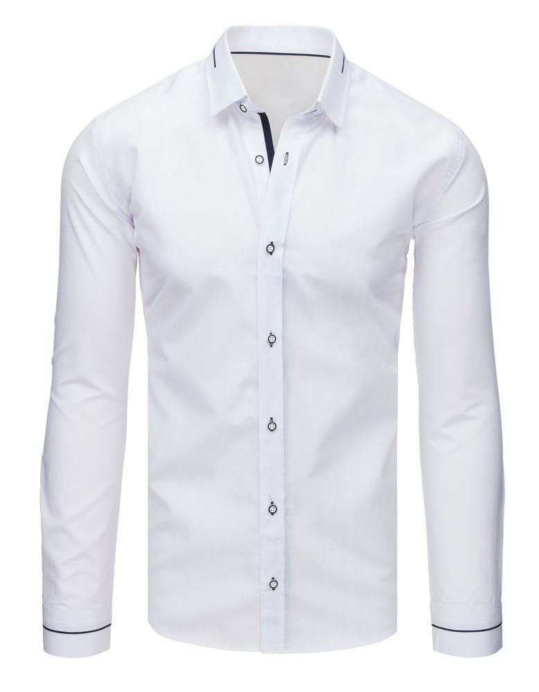 Pánská bílá stylová košile dx1612