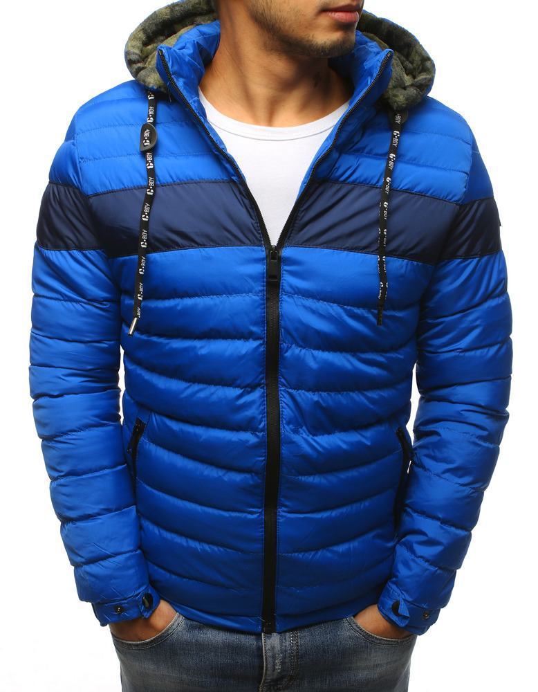 Moderní pánská zimní bunda modrá vtx2396