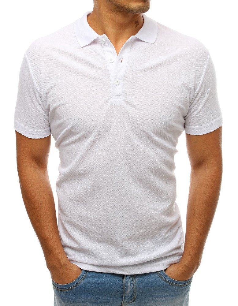 Pohodlné pánské bílé polo tričko px0176