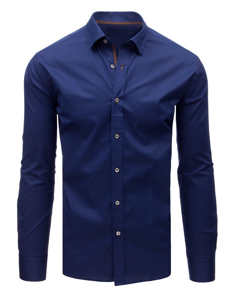 Modrá pánská Slim Fit košile se vzorem dx1595