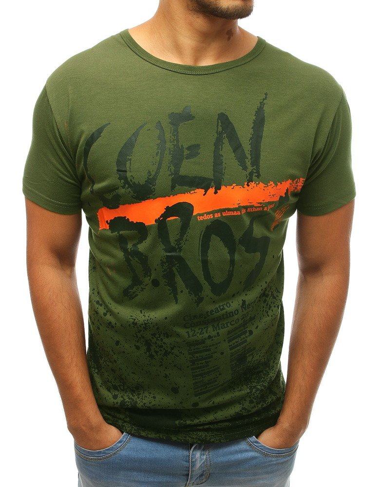 Pánské tričko zelené s potiskem rx3727