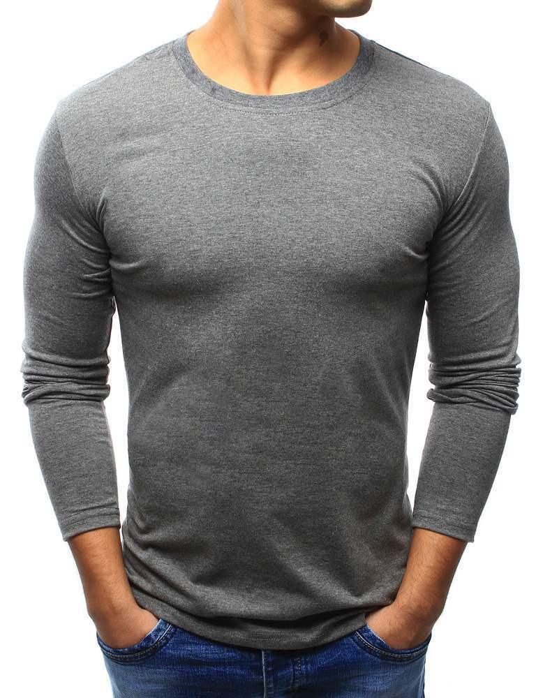 Jednobarevné pánské tričko tmavě šedé vlx0419