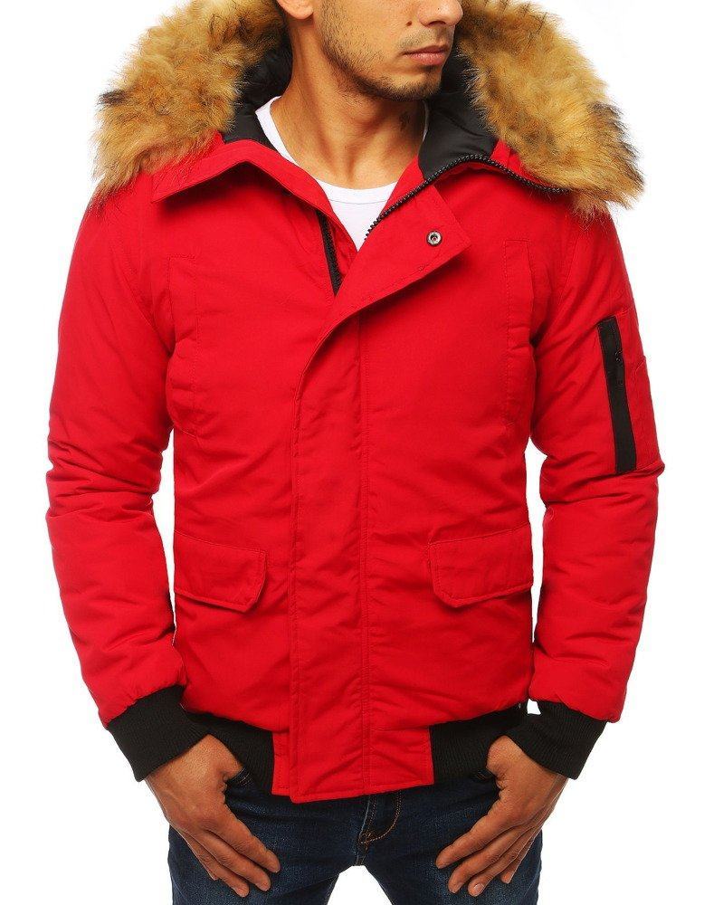 Pánská krátká červená zimní bunda tx2875