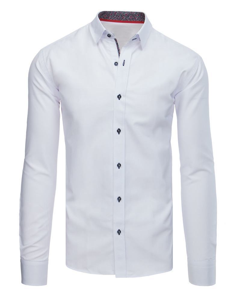 Bílá elegantní Slim Fit pánská košile dx1580