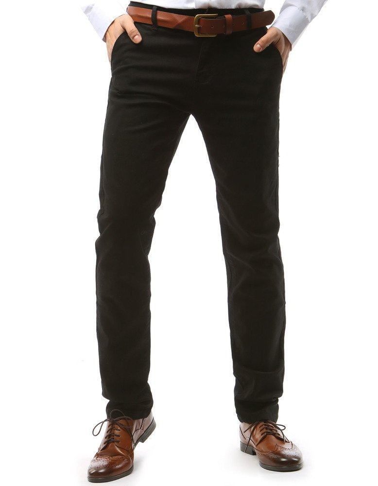 Pánské atraktivní černé chino kalhoty ux1576