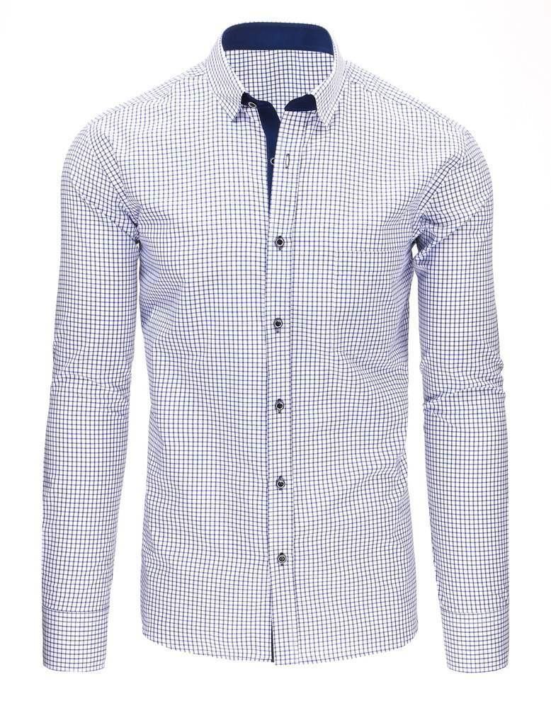 Modro-bílá kostkovaná pánská košile dx1486