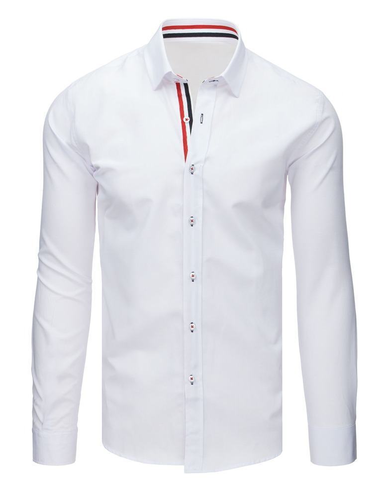 Pánská moderní košile bílá dx1628