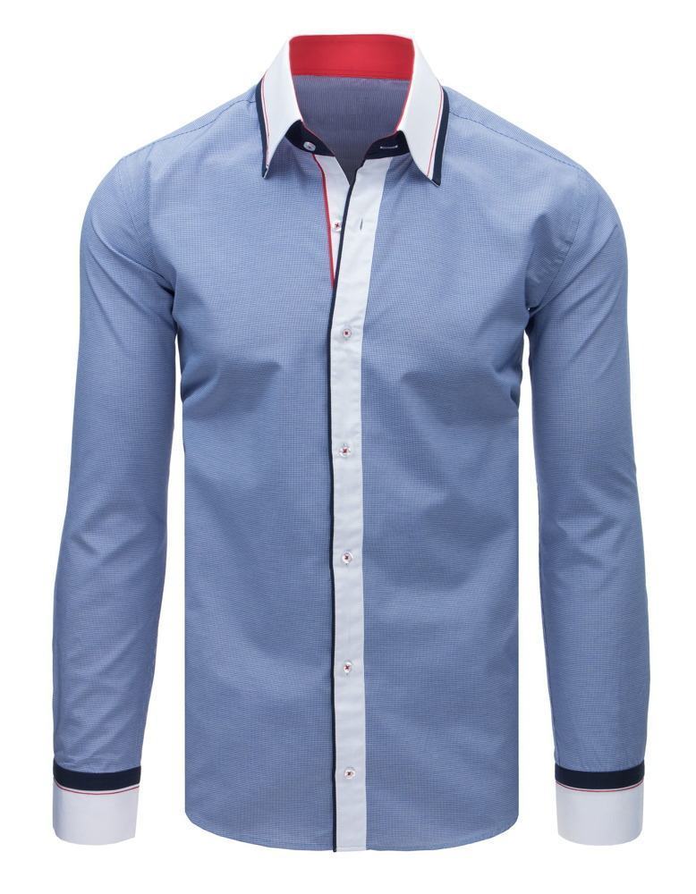 Modrá elegantní pánská košile dx1634