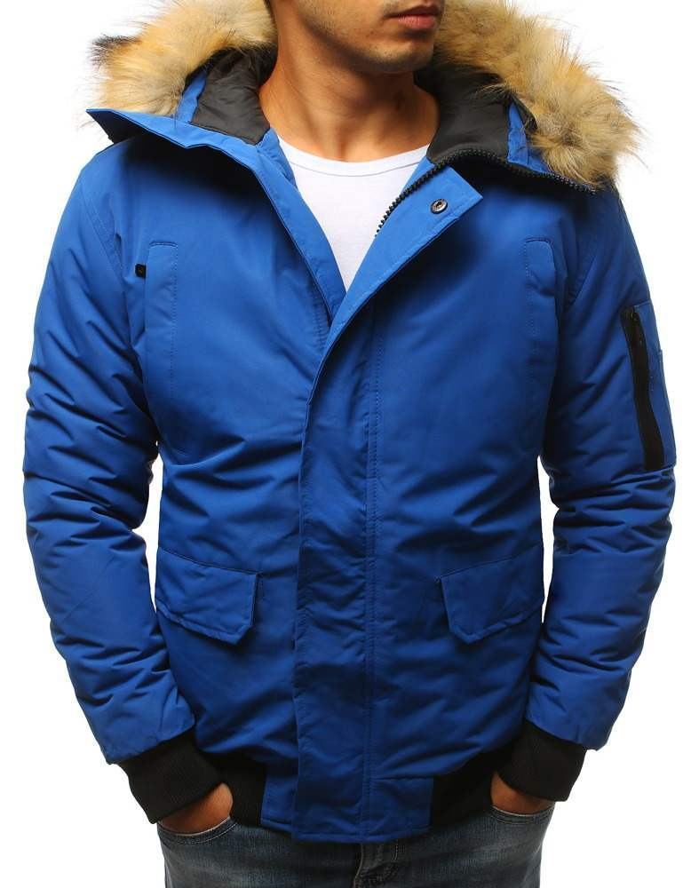 Vypracovaná pánská zimní bunda - modrá vtx2351